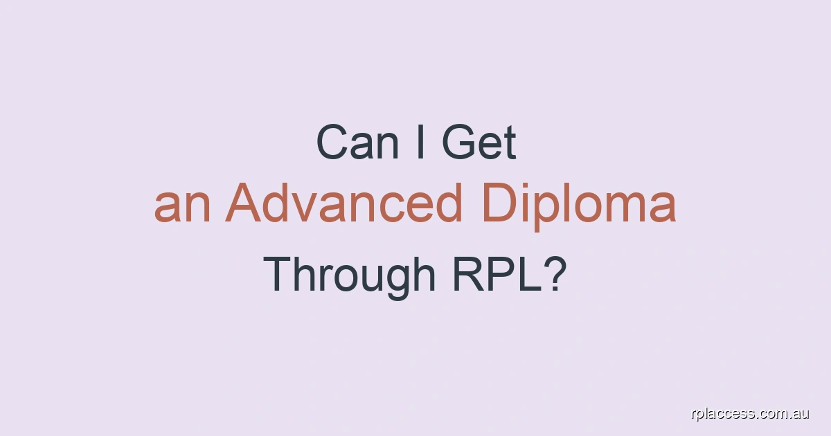 Minimal title image for an article about getting an Advanced Diploma through RPL in Australia