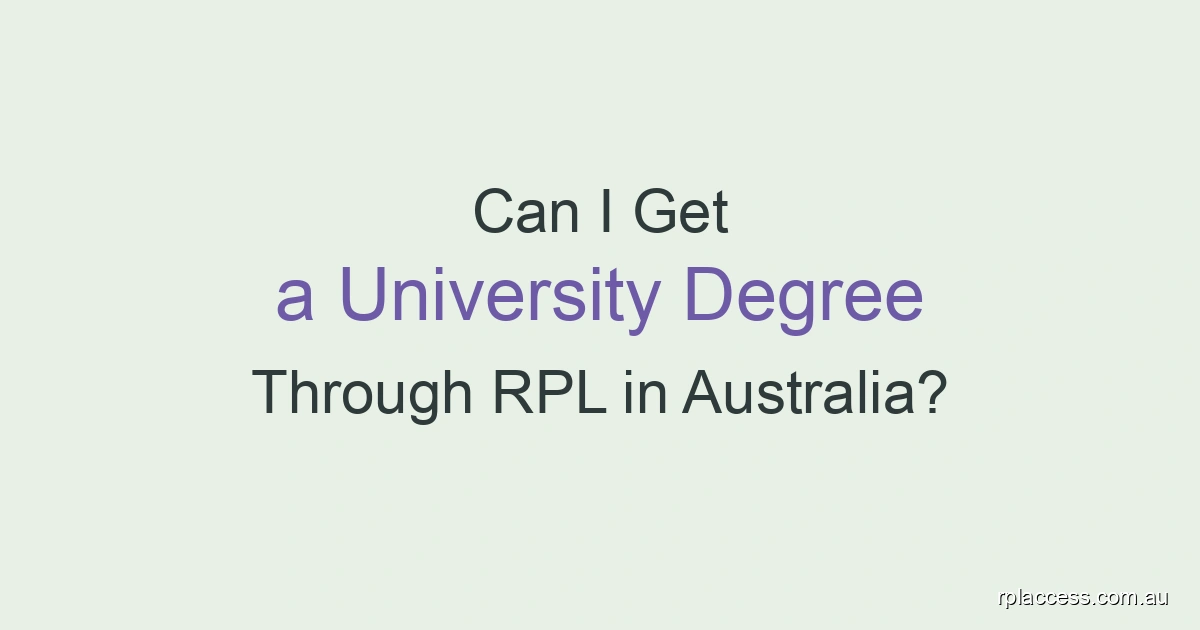 Minimal title image for an article about getting a university degree through RPL in Australia