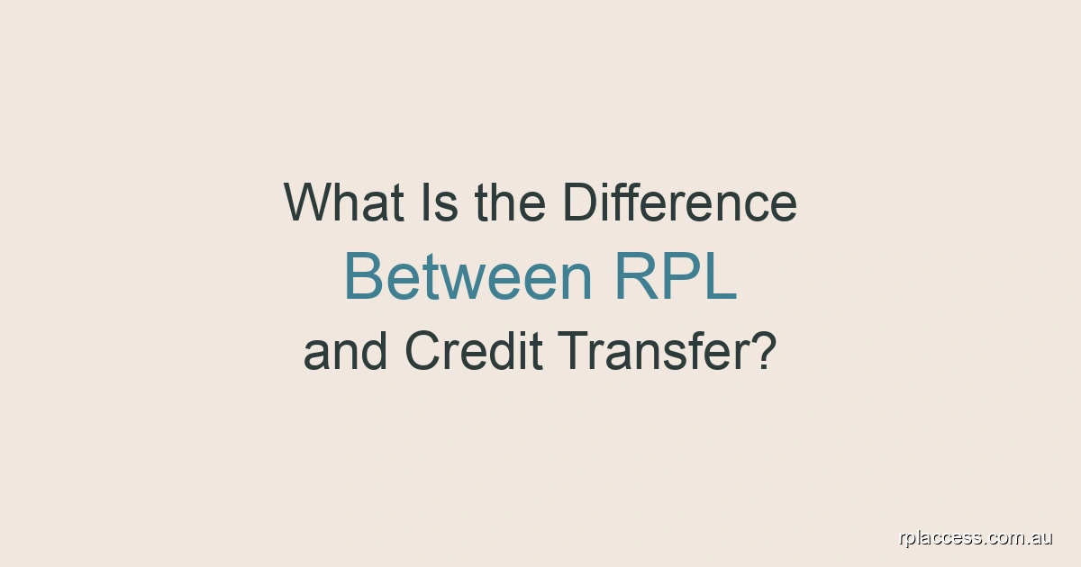 Minimal title image for an article explaining the difference between RPL and credit transfer in Australia